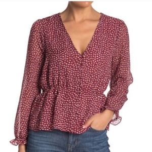 Madewell Overture blouse button up floral red
